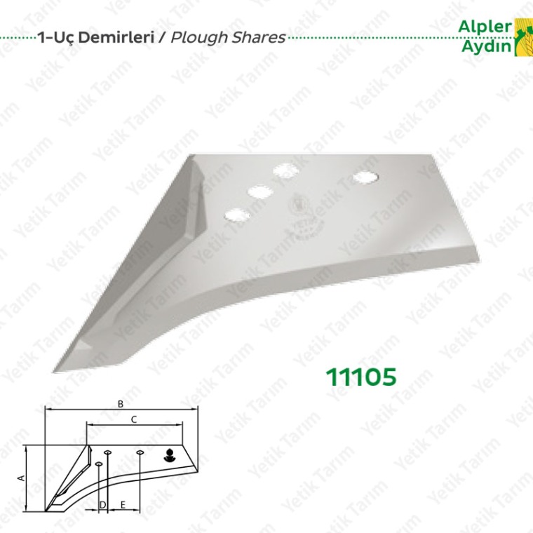 Alpler - Aydın Pulluk Bıçağı Uç Demiri 8 Numara