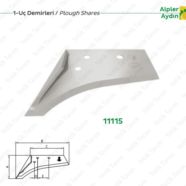 Alpler - Aydın Pulluk Bıçağı Uç Demiri 12 Numara