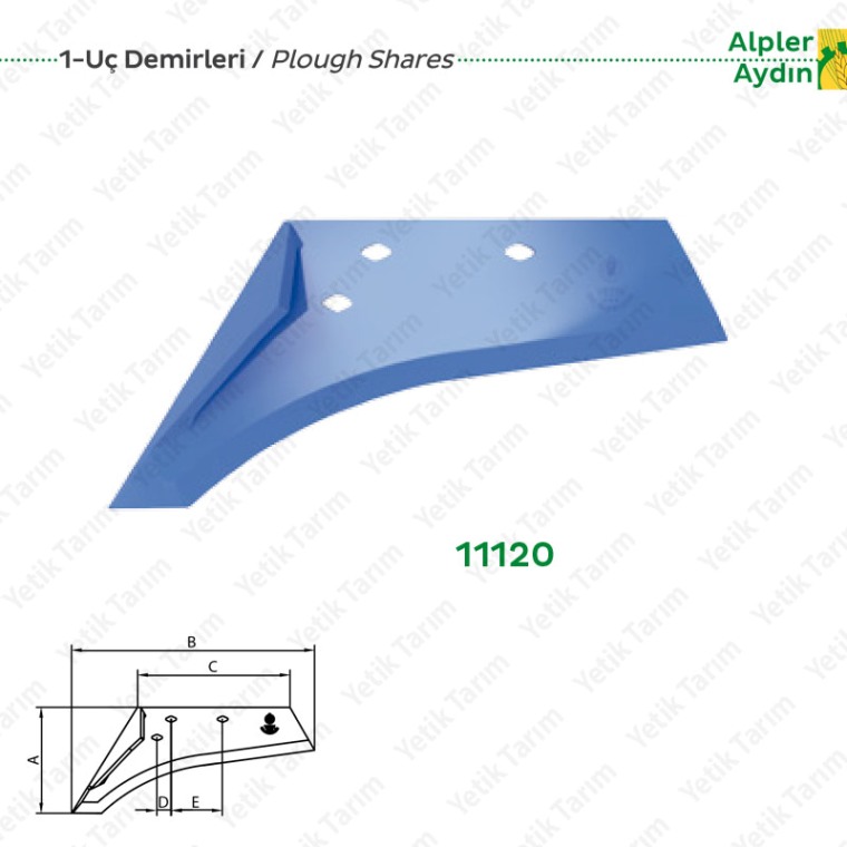 Alpler - Aydın Pulluk Bıçağı Uç Demiri 14 Numara