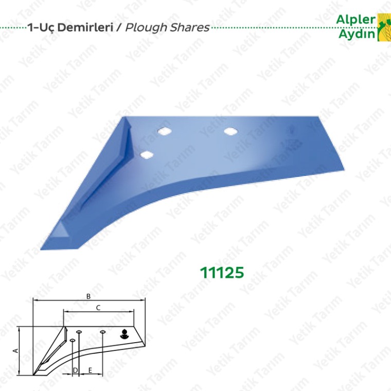 Alpler - Aydın Pulluk Bıçağı Uç Demiri 16 Numara