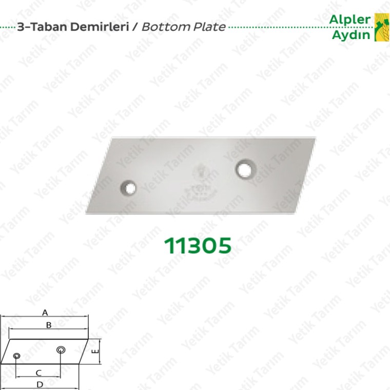 Kısa Taban Demiri Alpler - Aydın Pulluk